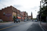 Looking east on Charlotte St. toward the heart of downtown from the Louis St. parking lot (photo by Pat Trudeau)