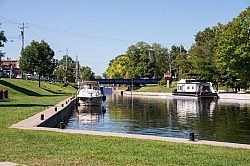 Bobcaygeon was the site of the first lock on the Trent-Severn Waterway (construction began in 1832)