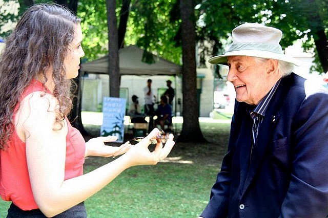 Trent University's first president Tom Symons (pictured here at the Peter Robinson College Reunion at Sadleir House in August 2014) will be attending "Trent @ 50: In Story and Song" at Showplace Performance Centre on October 18 (photo: Elizabeth Thipphawong)