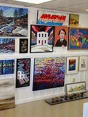 Some of my favourite regional artists shown here include Jenny Kastner landscapes, Bronson Smith's "white house" series, and Jeff Macklin's Canadiana (photo courtesy of Christy Haldane at Proximity Fine Art)