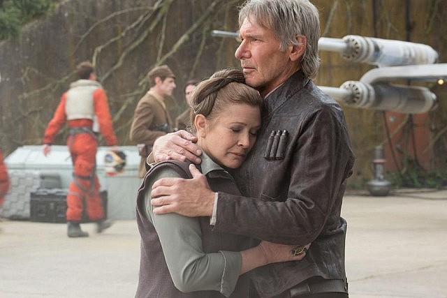 Carrie Fisher also returns, but this time as General Leia