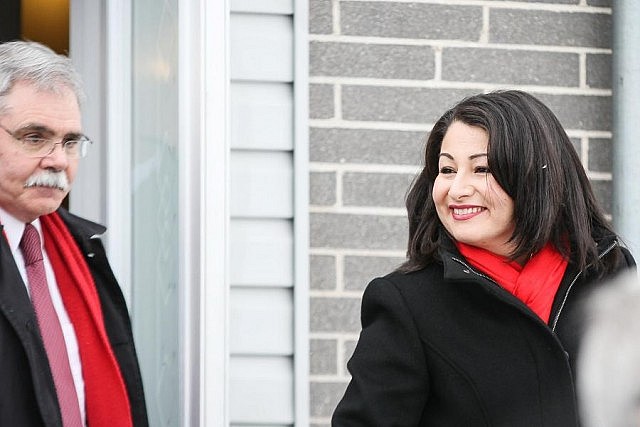 Trudeau pointed out that Peterborough welcomed Maryam Monsef and her family as refugees, and she is now serving as Minister of Democratic Institutions (photo: Linda McIlwain / kawarthaNOW)