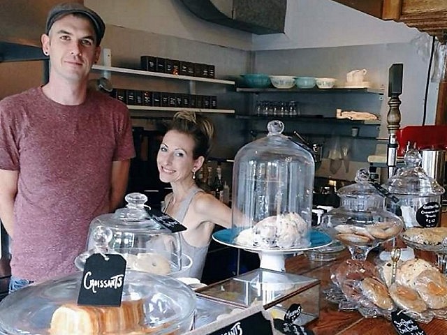 Lindsay Brock (right) and Joe Hay from Amusé Coffee Co. serve fair trade coffee, Parisian-inspired fare, and a great cup of tea (photo: Amusé Coffee Co.)