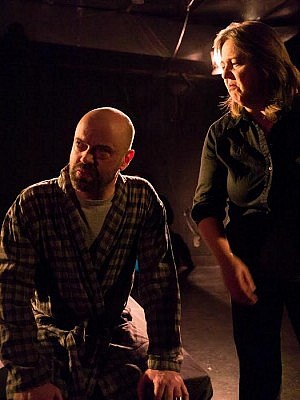 Dan Smith and Hilary Wear as the parents of a serial killer in "When I Sorrow Most" (photo: Andy Carroll)