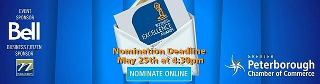 The nomination deadline for the Peterborough Chamber Business Excellence Awards is May 25