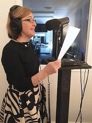 Danielle French in the studio finishing voiceovers for "Taste of the Country" (photo: South Pond Farms / Instagram)