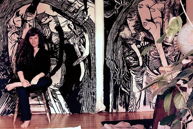 Jill Stanton's work has as been featured in Manning Hall at the Art Gallery of Alberta, the 2015 Alberta Biennial of Contemporary Art, the 2015 Sled Island Music Festival in Calgary, and various private mural commissions (photo: Jill Stanton)