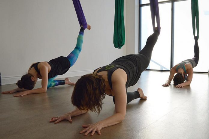 Salti Yoga in downtown Peterborough offers traditional yoga in a modern context, including aerial yoga (photo: Salti Yoga / Facebook)