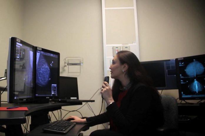 Dr. Rola Sheenan, Chief of Radiology and Medical Director of Diagnostic Imaging at PRHC’s Breast Assessment Centre,  reviews screening results. The new mammography machines will have the capability to do three-dimensional imaging, a technology called “tomosynthesis.” For more information, watch the video at the end of this story.