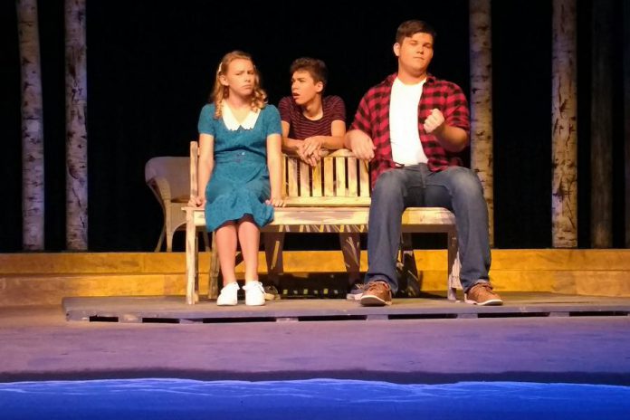 Lily Gordon as Bonny, Quin Shearer as Charlie, and Liam Parker as Ted (photo: Sam Tweedle / kawarthaNOW)