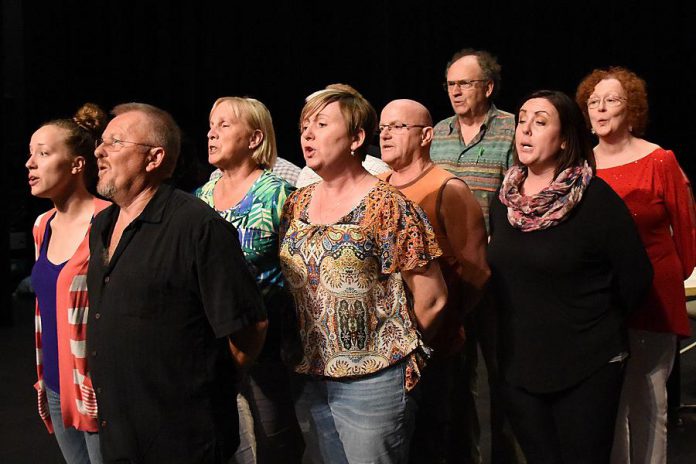 The cast rehearsing a tune for Ain't Misbehavin' (photo: Wayne Bonner)