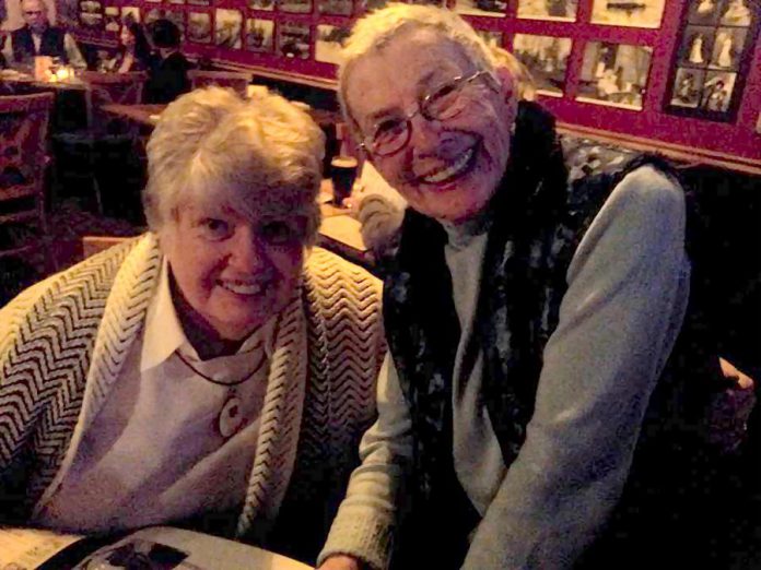 Former Peterborough mayor Sylvia Sutherland with her friend Erica Cherney at The Black Horse Pub in 2015 at a birthday celebration for Donna Clarke (photo: Jeannine Taylor)