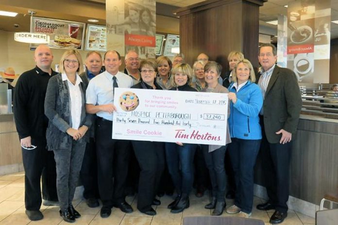 Last year, Tim Hortons restaurant owners donated $37,240 to Hospice Peterborough's Every Moment Matters Campaign