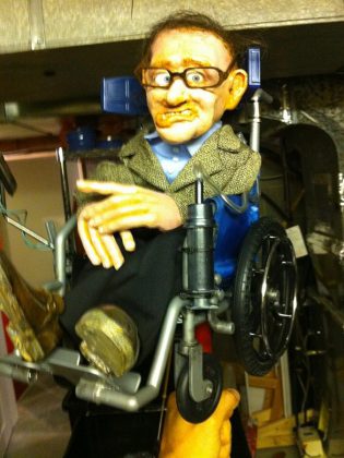 This puppet of physicist Stephen Hawking will make an appearance in Frank Meschkuleit's performance (photo courtesy of Frank Meschkuleit)