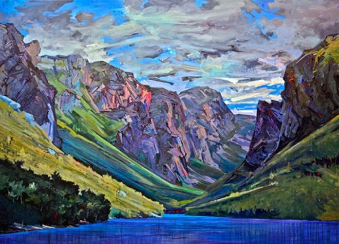 "Second View, Western Brook Pond, Gros Morne"  by Andrew Cheddie Sookrah (photo:  Gallery on the Lake)