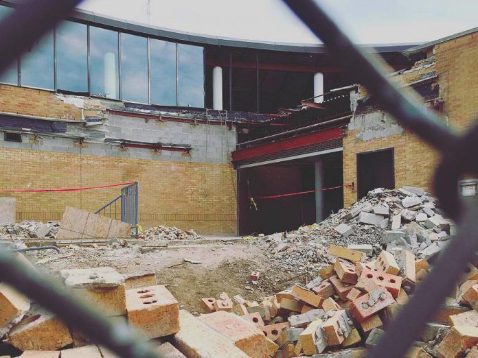 The $12 million renovation and expansion of the Peterborough Public Library's main branch on Aylmer Street is well underway (photo: Peterborough Public Library)
