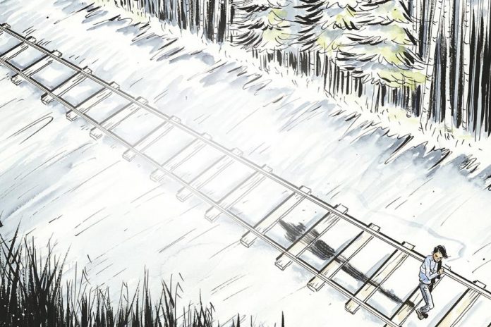 Over 36 hours, Chanie Wenjack managed to walk 13 kilometres of the 600-kilometre journey to his home when he succumbed to the elements (illustration: Jeff Lemire)
