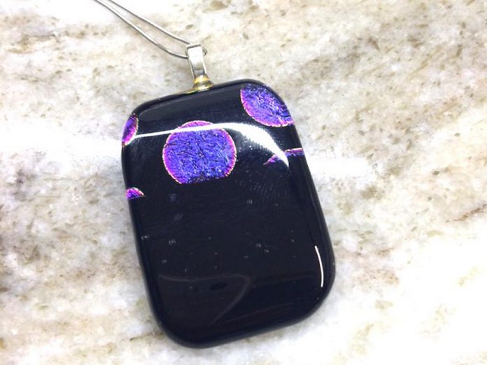 A pendant made of fused glass, by Susan Stevenson (photo courtesy of the Art School of Peterborough)