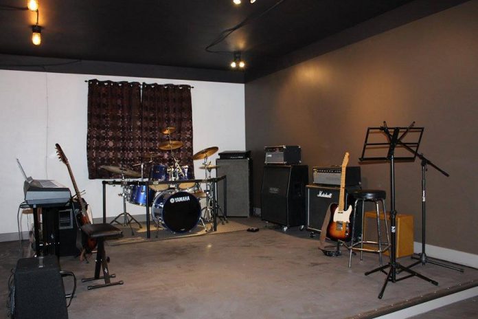 The stage room at Guerrilla Studios, a new rehearsal and recording studio in downtown Peterborough (photo: Guerrilla Studios / Facebook)