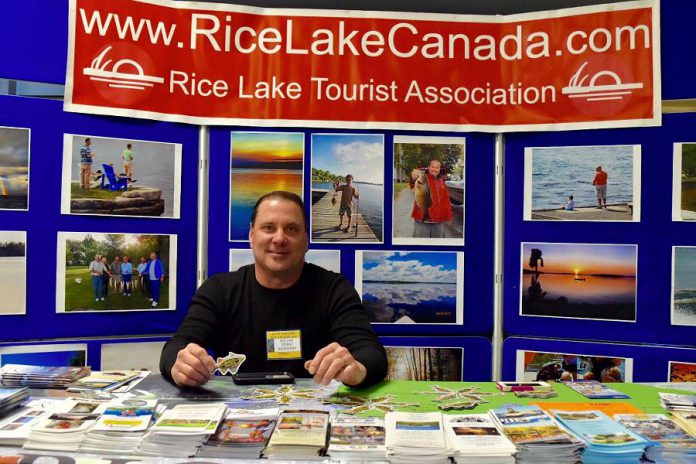 Using Partnership Allocation funding, the Rice Lake Tourist Association distributed promotional material at industry trade shows in Ontario (like the Quinte Sportman Boat and RV Show, pictured here) and border U.S. states to attract visitors to the region. (Photo: RTO8)