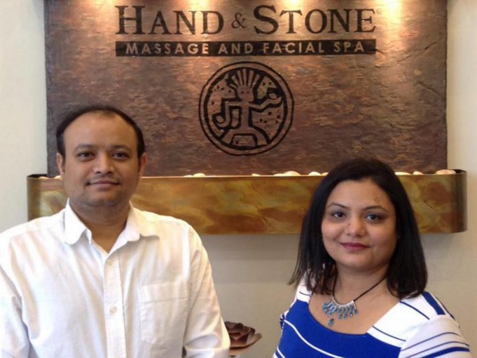 Owners Kinjal Patel and Krishna Modi of Hand and Stone Massage and Facial Spa in Peterborough (supplied photo)