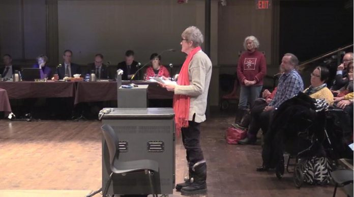 There were 26 delegations at the City Council meeting at Market Hall, all but one against the sale. Most of the crowd in the audience was also against the sale. (Photo: City of Peterborough)