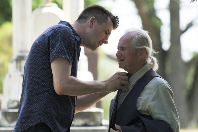 Local filmmaker Michael Morritt with Peterborough musician Bobby Watson, who played the lead role in a powerful short film in support of Chris Culgin's latest record (photo: Production Assistant / Assistant Director Sean Bruce)