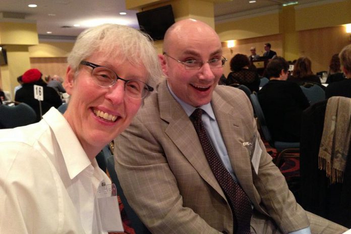 Canadian Arts Coalition co-chairs Katherine Carleton (Executive Director of Orchestras Canada) and Éric Dubeau (Fédération Culturelle Canadienne-Française) in 2012  (photo: Shannon Litzenberger)