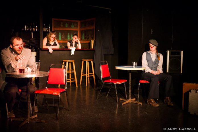 Michael Moring, Meg O'Sullivan, Robyn Smith, and Naomi Duvall in "Do It Yourself", one of the plays staged during "A Certain Place: The Bernie Martin Festival" at The Theatre on King (Photo: Andy Carroll)