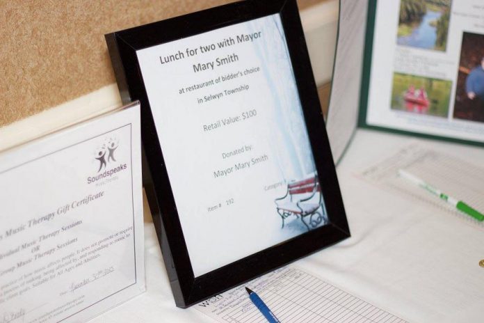 Selwyn Township Mayor Mary Smith donated a lunch for two for the silent auction at last year's WBN Holiday Gala and Auction Fundraiser. The organization is still seeking donations of items, gift cards, or services for the live and silent auctions for this year's event on December 7.