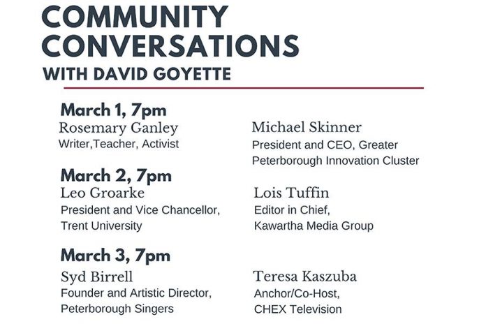 Community Conversations features David Goyette interviewing six people over three nights