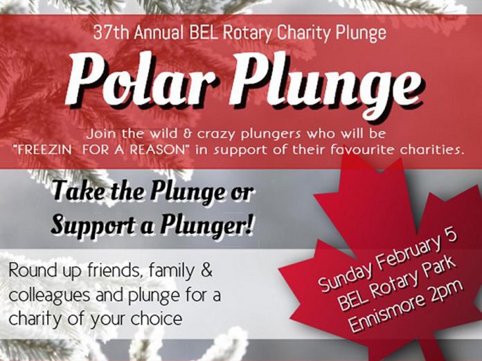 The Polar Plunge takes place on Sunday, February 5 at at BEL Rotary Park in Ennismore