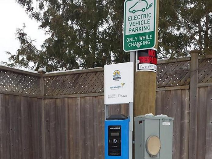 The EV Charging Station in the municipal parking lot in Lakefield