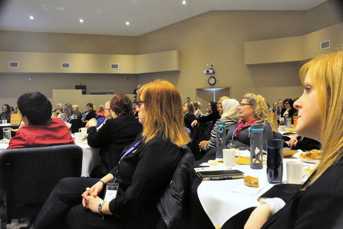 Some of the 150 women in the audience who were capitivated by Palmater's keynote (photo: Jeanne Pengelly / kawarthaNOW)