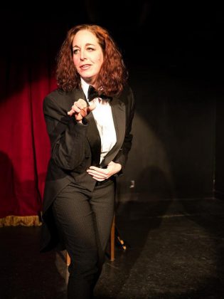 Petch originally performed "Mel Malarkey Gets The Bum's Rush" at The Theatre on King in March 2016 (photo: Andy Carroll)