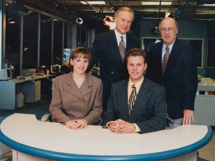 Janina Fialkowska's brother Peter Fialkowski (second from left) brought weather forecasts to Peterborough-area residents on CHEX Television for more than 30 years (photo: CHEX TV / Facebook)