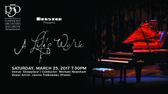 Sponsored by Bryston, the Peterborough Symphony Orchestra presents "A Life's Work" on Saturday, March 25 at Showplace Performance Centre. This is the fourth concert in the orchestra's 50th anniversary season. (Graphic: Peterborough Symphony Orchestra)