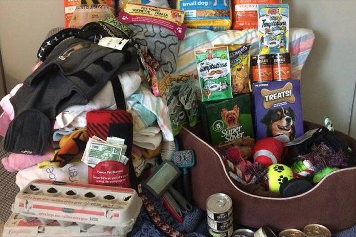 Some of the items donated to PTBO Needs in February for the Peterborough Humane Society