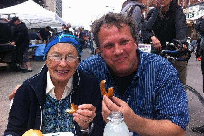 Terry enjoying a taste of downtown Peterborough with the late Erica Cherney