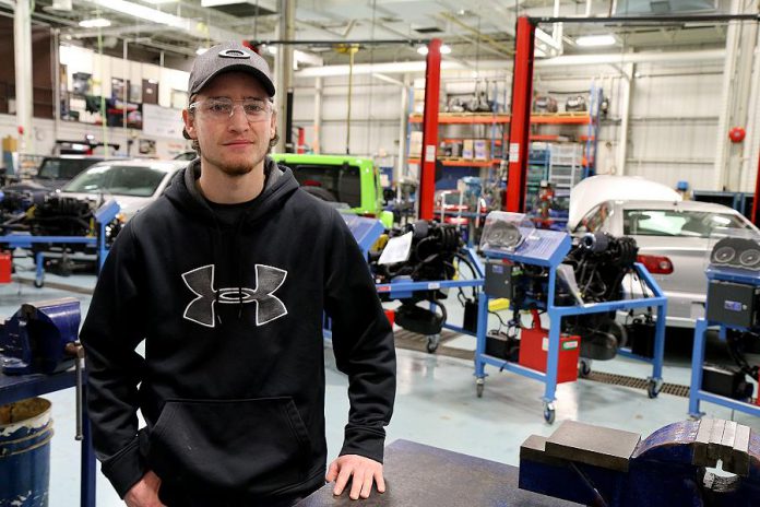 Daymeon Robitaille, 18, has a dream of owning his own auto shop. The Ontario Youth Apprenticeship Program helps him apply book learning to the real world. "We can see the next day what we were learning about the night before,"