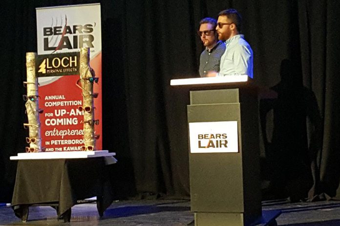 Brothers Dan and Tim Waggoner of Lakefield at the  2017 Bears' Lair Entrepreneurial Competition, where their company Loch was the winner in the good and services stream. (Photo: Jeannine Taylor / kawarthaNOW)