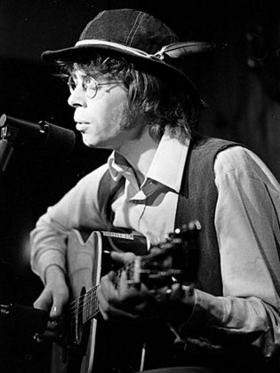Bruce Cockburn in 1969 performing at the Riverboat Coffee House in Toronto's Yorkville. Other notable musicians who played the Riverboat include Joni Mitchell, Neil Young, Gordon Lightfoot, Murray Mclaughlan, James Taylor, and Simon and Garfunkel. (Photo: York University Archives)