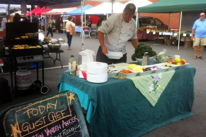 Guest chef Martin Vanden Anker at the Peterborough Downtown Farmers' Market