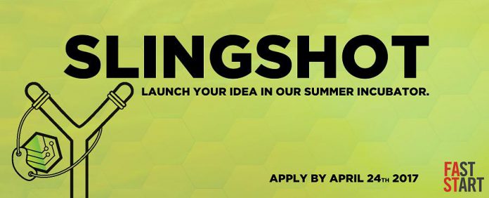 The deadline to apply for Slingshot is April 24 (graphic:  Innovation Cluster Peterborough and The Kawarthas)