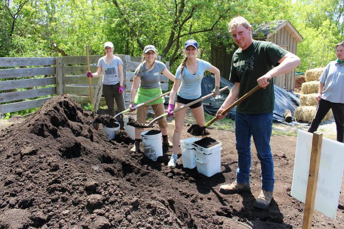 Volunteers will be helping at the Ecology Park Plant Sale with bulk leaf compost, cedar mulch, straw bales, and wood chips for sale. Remember to bring your own containers. The bulk sales are self-loading, with a 20 bucket limit per person per visit. (Photo: Karen Halley)