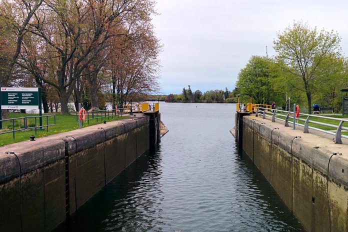 Parks Canada staff prepare Lock 20 - Ashburnham on the Trent-Severn Waterway at  Little Lake for the 2017 season. (Photo: Bruce Head / kawarthaNOW)