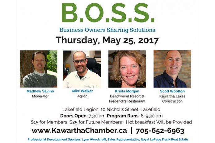 The next B.O.S.S seminar takes place on May 25 at the Lakefield Legion