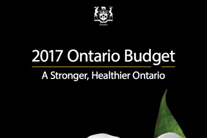 The Ontario Budget was released on April 27, 2017