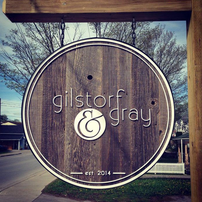 The Gilstorf & Gray lawn sign reflects the shop's natural and organic aesthetic. (Photo: Gilstorf & Gray)