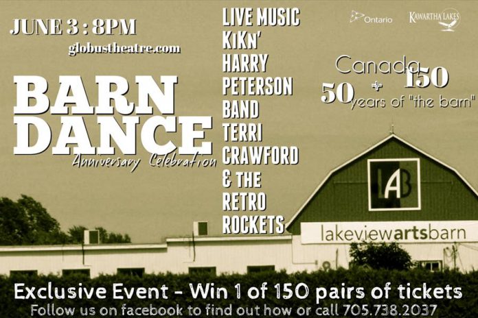 In June, the Lakeview Arts Barn is celebrating its 50th anniversary, and Canada's 150th birthday, with an old-fashioned barn dance. (Graphic: Globus Theatre)